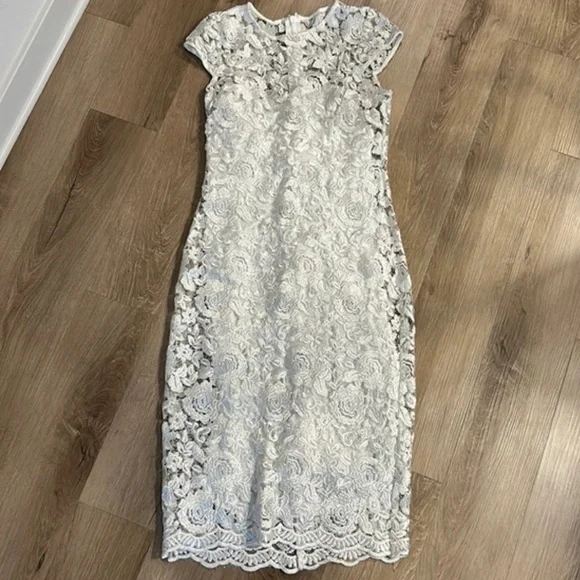 Marina lace dress Nordstrom slip cap sleeve white nwt 14 juniors new - Picture 2 of 5